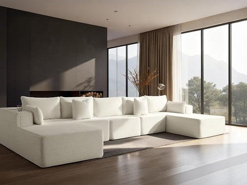 168" Cloud Sectional Couch, Comfort U Shaped Sofa by VYUXWO