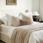 Faux Fur Throw Pillow Covers 18x18 Inch Set of 2 Boucle Neutral Decorative - Image 4