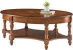 PADMA HOUSE Traditional Wood Oval Coffee Table - Image 7