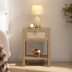 SICOTAS Rattan Nightstand, Rattan Decor Drawer by SICOTAS
