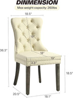 KCC Faux Leather Dining Chairs Set of 4, Upholstered High-end Tufted Dining - Image 3