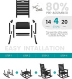 SERWALL Outdoor Rocking Chair Set of 2, Oversized Rocking Chair - Image 8