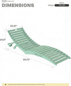 Folding HDPE Pool Lounge Chairs Set of 4, Pre-Assembled Outdoor Chaise Lounge - Image 2