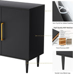 Vrullu Modern Storage Cabinet, Free Standing Buffet Cabinet, Wood Accent - Image 7