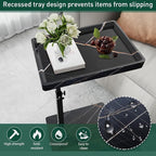 C Table End Table Adjustable Height, 360°Swivel TV Tray Table - Image 5