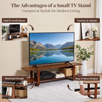 Tiita TV Stand with Storage for TVs up to 65'', Bamboo TV Console Entertainment - Image 4