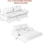 KEIKI 73.2" Queen Convertible Sofa Bed, 3-in-1 Pull Out Sleeper Couch - Image 2