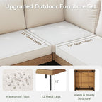 Aoxun 10 Piece Patio Furniture Set, 10 Seats Outdoor Sectional Sofas - Image 2