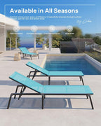 Patio Chaise Lounge Chair Set of 2, Foldable Lounge Chairs - Image 7