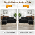 KCGKCG 82" L Shaped Sleeper Sofa Bed, Pull Out Sectional Couch - Image 7