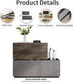 Modern Nightstand Modular Stackable Drawers Modular Storage Bedroom Furniture - Image 7
