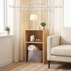 YAHARBO 2 Cube Bookshelf, Natural Record Player Stand - Image 6