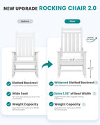 SERWALL Outdoor Rocking Chair, HDPE Rocking Chair - Image 5