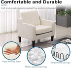 VINGLI Modern Accent Chairs Set of 2, Upholstered Sofa Chair Reading Chair - Image 3