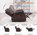 EBELLO Manual Recliner Sofa Set, Faux Leather Reclining Living Room Furniture - Image 4