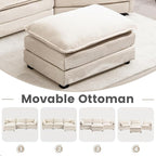 112'' Sectional Modular Cloud Couch, Oversized 5 Seat Couches U Shaped Sofa - Image 5