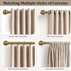 2 Pack Warm Gold Curtain Rods for Windows 28 to 48 Inch 1" Diameter Short Small - Image 4