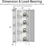 Polup Display Cabinet with 3 Color LED Lights and Tempered Glass, 66 Inch Tall - Image 3