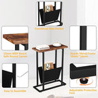 Yusong Narrow Side Table for Small Spaces, Small End Table Set of 2 - Image 6