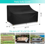 WLEAFJ Patio Sofa Cover Waterproof, 2-Seater Patio Loveseat Cover, Heavy Duty - Image 2