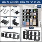 Mavivegue 20 Cube Book Shelf, Storage Organizer, Large DIY Bookcase, Metal Cube - Image 4