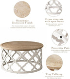 Farmhouse Coffee Table, French Country Round Coffee Table - Image 7