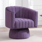 Swivel Accent Barrel Chair, Cute Comfy Small Round 360° Arm Chair. Velvet Club by YUUIJOAA