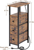 LOAKEKEL Narrow End Tables Living Room Set of 2 - Image 3