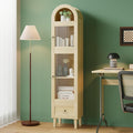 71" Tall Arched Cabinet with Acrylic Door, Modern Curio Arched Bookcase W/Drawer by WelcometoIABIFO
