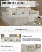 110" Cloud Sectional Couch, Modular Sectional Sofa - Image 6