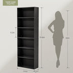 GRUSIGN 71" Tall 6-Tier Bookshelf, Large Open Display Bookcase - Image 2