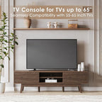 TOLEAD 59" TV Console, Mid Century Modern TV Stand - Image 4