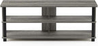 Furinno Sully 3-Tier Stand for TV Up to 48 Inch, French Oak Grey/Black - Image 4
