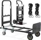3-in-1 Folding Hand Trucks, 600Lbs Convertible Hand Truck Dolly, Heavy Duty by COOCHEER