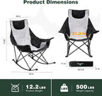 SUNNYFEEL Oversized Rocking Camping Chair 2 Pack, Fully Padded Patio Chair - Image 3