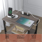 sthmec Nightstand with Charging Station, LED Night Stand with 2 Fabric Drawers - Image 4