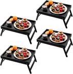 Fibogollo 4 Pack Bamboo Bed Tray Table by Fibogollo