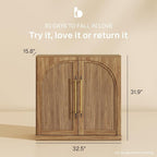 BELLEZE Modular Sideboard with Double-Arc Wood Doors, Small Arched Buffet - Image 2