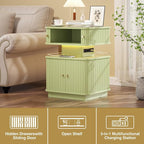 Nightstands Set of 2 with Charging Station, Modern Night Stands Set 2 with - Image 9