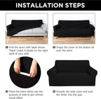 Peryiter 3 Pcs Couch and Loveseat Covers Set Sofa Cover - Image 3