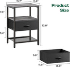 Huuger Night Stand with Fabric Drawer, Side Table with Mesh Shelf, Bedroom - Image 3