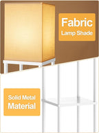 Floor Lamp with Shelves for Living Room White, Shelf Floor Lamp with 3 CCT LED - Image 2