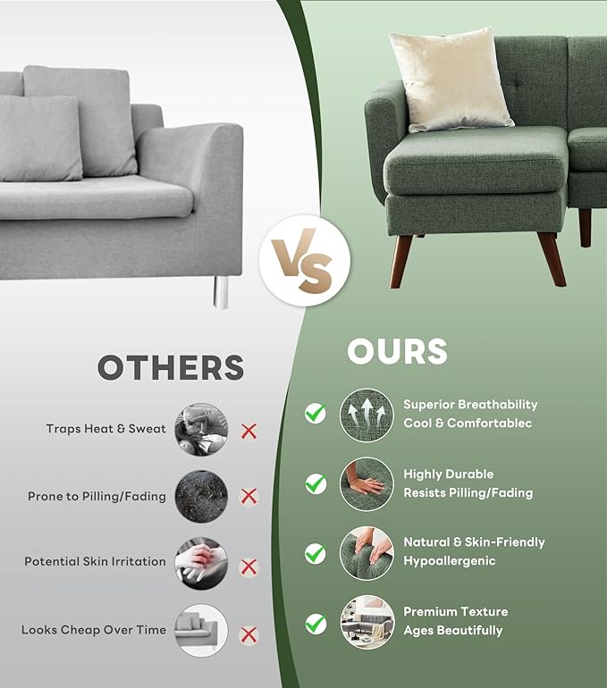 Tbfit L Shaped Couch Sofa, 3 Seater Sofas - Image 7