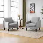 VINGLI Accent Chairs Set of 2 Gray Living Room Chairs Reading Chair by VINGLI