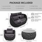 TWT Outdoor Patio Furniture Set-5 Pieces Aluminum Sectional Sofa, Metal Patio - Image 3