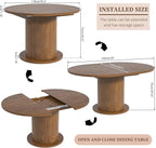 43.3 inch 59 inch Adjustable Size Round Dining Table - Image 2