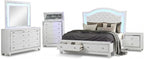 First of a Kind Shiney Contemporary 5 Piece King Bedroom Set High Gloss White - Image 2