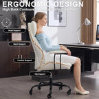 E-Motie Office Chair, Leather Desk Chair - Image 3