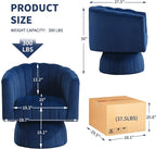 Swivel Accent Barrel Chair Set of 2- Cute Comfy Small Round Arm Chair Velvet - Image 2