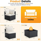 NEWBULIG 7-Piece Outdoor Patio Sectional Sofa, Weather-Resistant Modular Wicker - Image 4